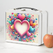 キュートカラフルバレンタインデーハート メタルランチボックス (インサイチュ)