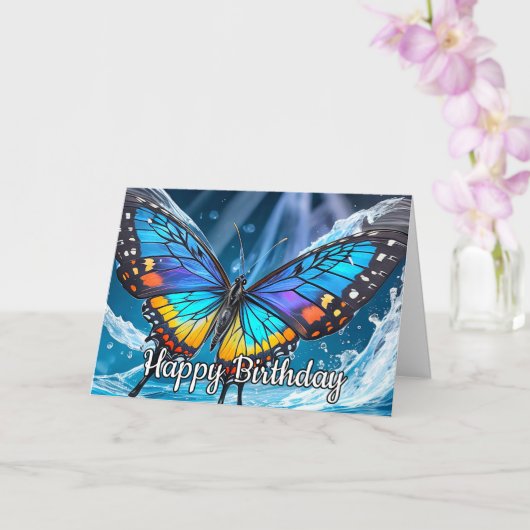 キュートカラフルバ芸術的チョウデザイン カード (蘭)