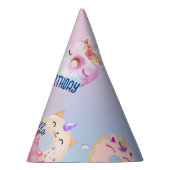 キュートカラフルパステルユニコーンレインボドーナツ パーティーハット (右)