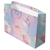 キュートカラフルパステルユニコーンレインボドーナツ ラージペーパーバッグ (裏面アングル)