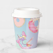 キュートカラフルパステルユニコーンレインボドーナツ 紙コップ (右)