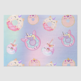キュートカラフルパステルユニコーンレインボドーナツ 薄葉紙