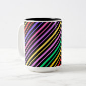 キュートカラフルパタストライプのーン、クリスマスプレゼント ツートーンマグカップ (正面左)