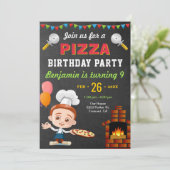 キュートカラフルピザ子供の誕生日パーティの招待状 招待状 (スタンド正面)