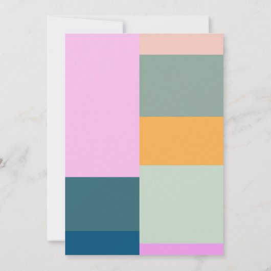 キュートカラフルピンク幾何ユニーク赤ちゃんシャワー 招待状 (裏面)