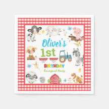 キュートカラフルファーム動物納屋周囲の庭1st誕生日