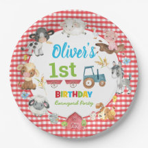 キュートカラフルファーム動物納屋周囲の庭1st誕生日