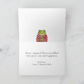 キュートカラフルフェスティバルキノコ真菌クリスマスパン シーズンカード (内部)