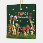 キュートカラフルフェスティバルキノコ真菌クリスマスパン セラミックオーナメント (左)