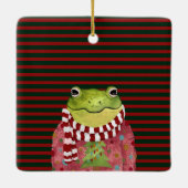 キュートカラフルフェスティバルキノコ真菌クリスマスパン セラミックオーナメント (裏面)