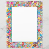 キュートカラフルフラワーフレームスクラップブッククラフト紙 (正面)