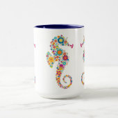 キュートカラフルフローラシーホースイラストレーション マグカップ (中央)