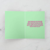 キュートカラフルフローラシーライオンガーリー子供の誕生日 カード (内部)