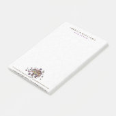 キュートカラフルフローラベビーゾウイラストレーション ポストイット (アングル)