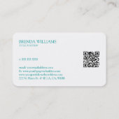 キュートカラフルフローラ象ターコイズタイポグラフィ 名刺 (裏面)