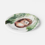 キュートカラフルヘッジホッグ誕生日 ペーパープレート (アングル)