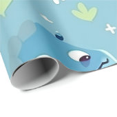 キュートカラフルベビー恐竜誕生日 ラッピングペーパー (ロールコーナー)