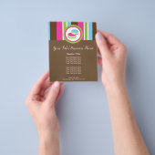 キュートカラフルベーカリーマカロンおもしろいストライプフライヤー チラシ (手)