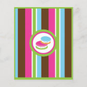 キュートカラフルベーカリーマカロンおもしろいストライプフライヤー チラシ (裏面)