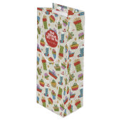 キュートカラフルホリディギフトリカー抱き枕 ワインギフトバッグ (正面アングル)