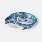 キュートカラフルマジカルクジラ誕生日 ペーパープレート (アングル)