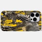 キュートカラフルマスタード黄葉のシマウマ Case-Mate iPhoneケース (裏面 (横))