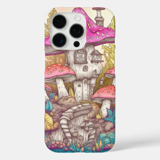 キュートカラフルマッシュルームハウスアート Case-Mate iPhoneケース (裏面)