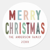 キュートカラフルメリークリスマスフェスティバル ラウンドシール (正面)
