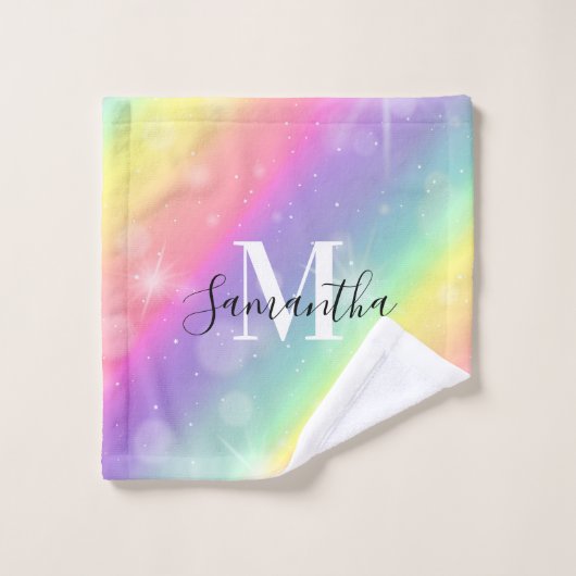 キュートカラフルモノグラム バスタオルセット (ウォッシュタオル)