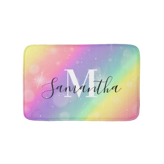 キュートカラフルモノグラム バスマット (正面)