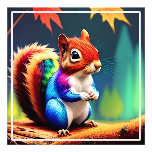 キュートカラフルリス絵を描ル フォトプリント            (正面)