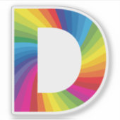 キュートカラフルレインボーアルファベットD シール (正面)