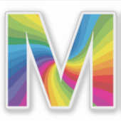 キュートカラフルレインボーアルファベットM シール (正面)
