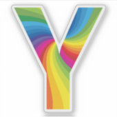 キュートカラフルレインボーアルファベットY シール (正面)