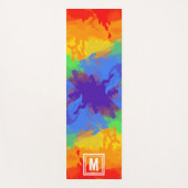 キュートカラフルレインボーウォーター色抽象芸術モングラム ヨガマット (正面)