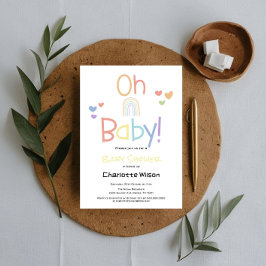 キュートカラフルレインボーベビーシャワー招待状 招待状