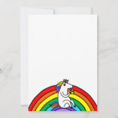 キュートカラフルレインボーユニコーンテーマ1st誕生日 招待状 (裏面)