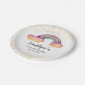 キュートカラフルレインボー子供の誕生日パーティー ペーパープレート (アングル)