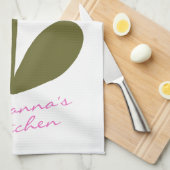 キュートカラフルレトロスカンジナビア花カスタム キッチンタオル (四つ折り)