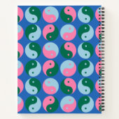 キュートカラフルレトロ陰陽ブルーパーソナライズされた ノートブック (裏面)