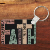 キュートカラフル信仰聖句タイポグラフィ引用文 キーホルダー (正面)