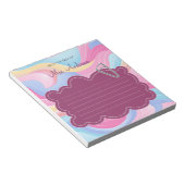 キュートカラフル先生ネームレインボーパステルウェーブズ ノートパッド (アングル)