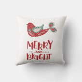 キュートカラフル北欧スタイルバードブッメリート&ブライト クッション (裏面)