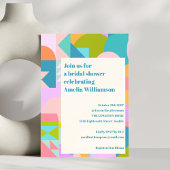 キュートカラフル幾何お洒落ブライダルシャワー 招待状