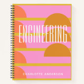 キュートカラフル幾何パーソナライズされたグラフの主題 ノートブック (正面)