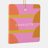キュートカラフル幾何学北欧パーソナライズされた セラミックオーナメント (右)