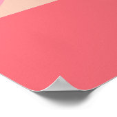 キュートカラフル幾何学模様ピンクオレンジ色のウォールアート ポスター (角)