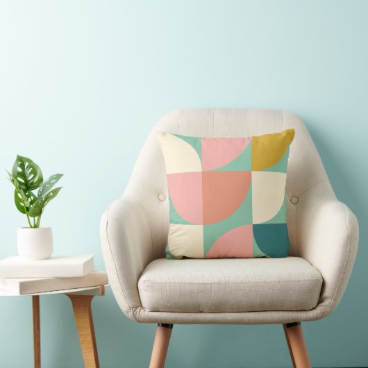 キュートカラフル幾何形状パターンティール（緑がかった色） クッション (椅子)