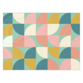 キュートカラフル幾何形状パターンティール(緑がかった色) テーブルクロス (正面(横))