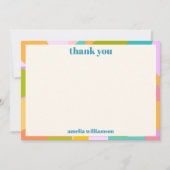 キュートカラフル幾何縁どベビーシャワーカスタム サンキューカード (正面)